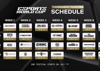 Esports World Cup Foundation reveals the schedule for its seven-week competition in Riyadh, Saudi Arabia.