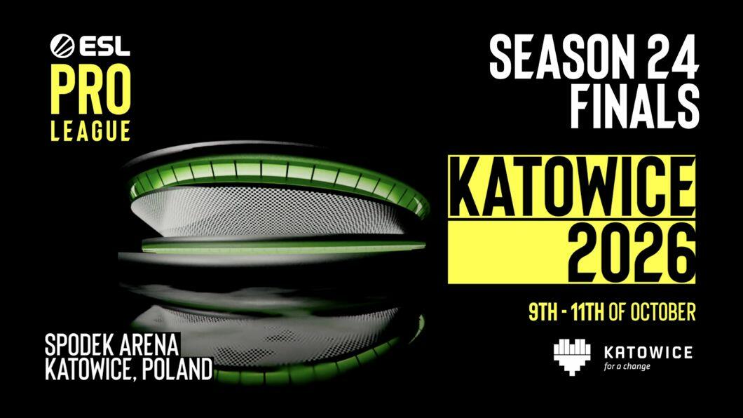 ESL Pro League Season 24 Finals coming to Spodek Arena in Katowice, Poland, in 2026.