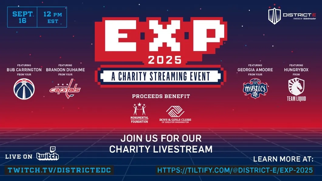 Monumental Sports & Entertainment and Team Liquid to stream in support of the Boys & Girls Clubs of Greater Washington.