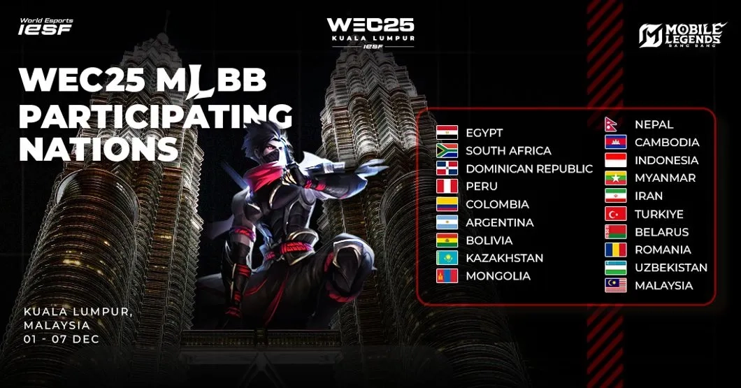Nineteen nations to compete in MLBB WEC25 in Kuala Lumpur.